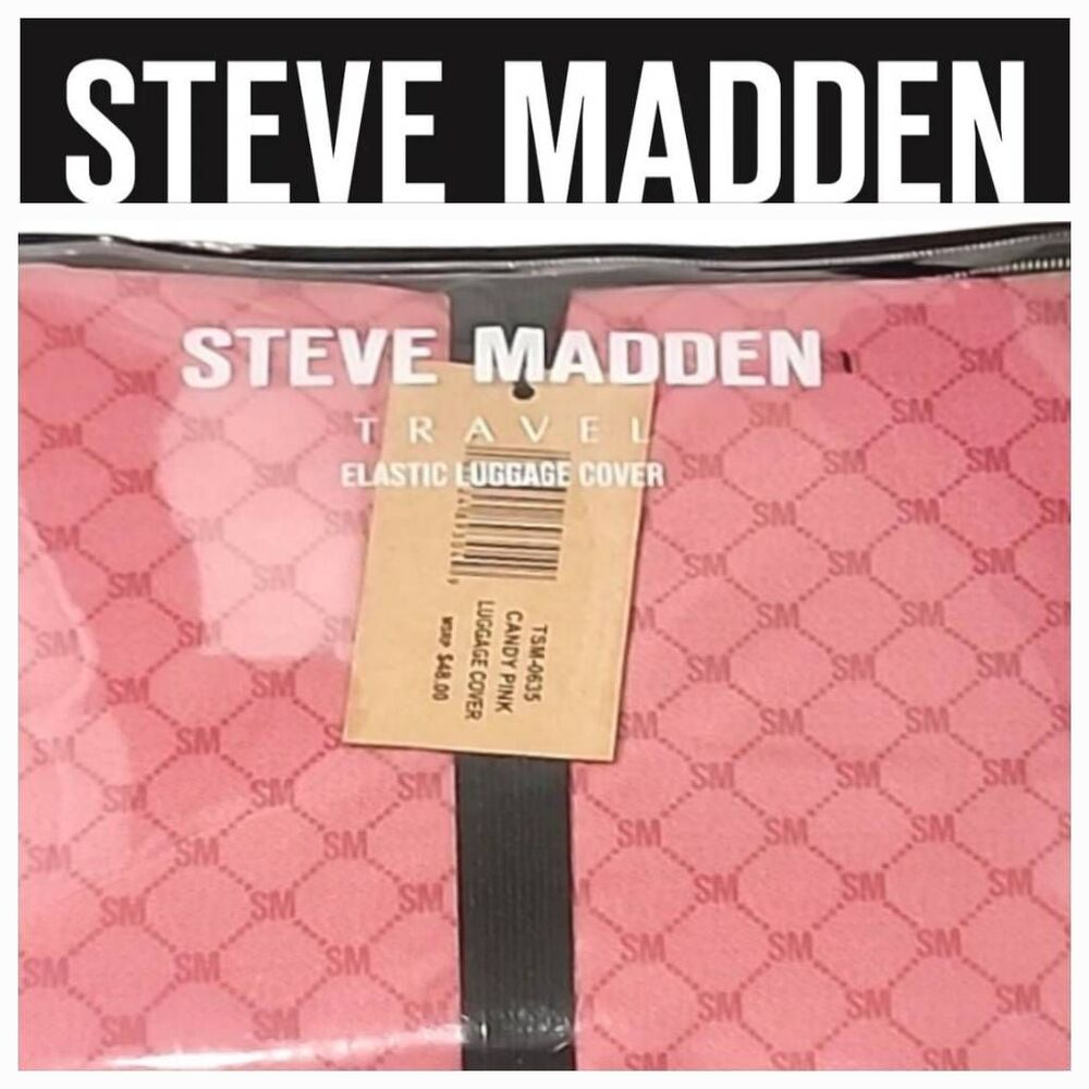 Steve Madden Logo Candy Pink Luggage Cover
